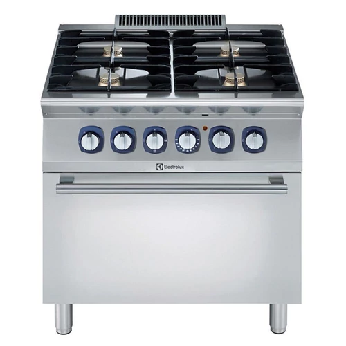 Electrolux Professional - 4 égős gáztűzhely (5,5 kW), GN2/1, elektromos sütővel (6 kW)