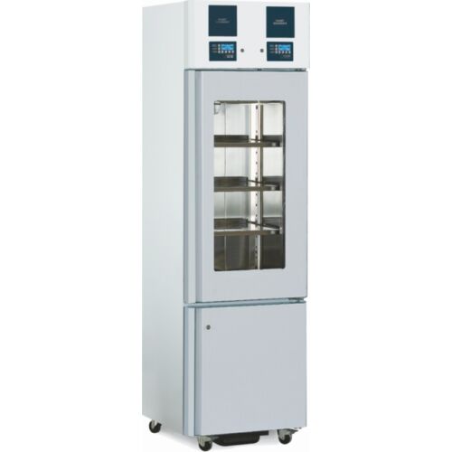 Laboratóriumi hűtő/fagyasztóberendezés 180/100 literes üvegajtós hűtőszekrénnyel